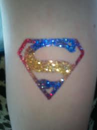 glitter tattoo-superman